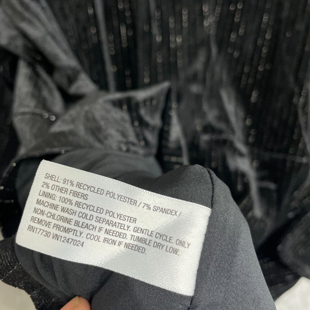 NEW Ava & Viv Women’s 2X Velvet Blazer Metallic Black Pinstripe h1801 - Picture 9 of 12